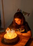 Admiring her cake