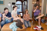Gift opening spectators