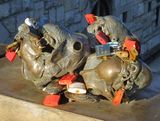 Butchers Bridge artworks with padlocks attached
