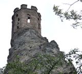 Isolated part of Devin Castle on rock outcrop