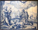 Muse national des azulejos</br>Christ donnant le digicode</br> et les cls  Saint-Pierre</br>1707