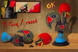 Coq de Barcelos / Portugal / Cramique authentique 