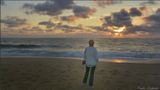 Paulette enjoying the rising sun at Rehoboth Beach Delaware
