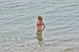 The sea is always cold here, takes courage to go under and swim