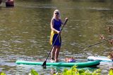 Unusual way to dress for a paddle board