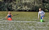 That green canoe takes a lot of skill to paddle. Not for me