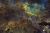 Barnard 344 area in Cygnus Hubble Palette SHO
