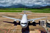 ANA, B-767/300, JA607A, Our Return Plane Arriving at Gate