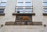 Facing brick with a bear