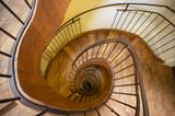 Old wooden spiral staircase