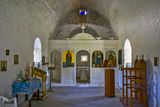Interior of a small Greek orthodox chapel