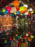Colorful lanterns in restaurant in Saigon