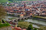 At view of Wuerzburg and the Old Main Bridge from the fortress.