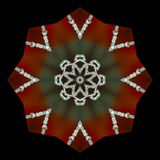 Kaleidoscopic picture created with frost-covered spiderweb seen 15th February