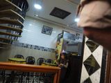 A walk by shot of an place for eating in the medina