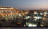 Night falls at Jemma El-Fna square