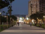Nightime on the promenade in Tangier