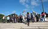 The tour group at Parque Eduardo VII