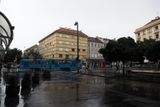 Wet morning in Zagreb as we leave the city