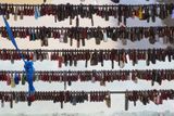 Lovers locks on the railings of the Dragon bridge