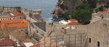 Tourists and the walls of Dubrovnik