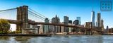 Panoramic Skyline of Brooklyn Bridge and Manhattan - Day