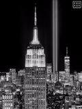 View Of The Empire State Building And Tribute In Light (B&W)