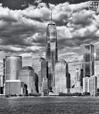 View Of The World Trade Center And Hudson River (B&W)