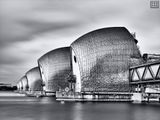Thames Barrier, London – Long-Exposure View (B&W)