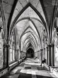 Westminster Abbey Cloister Interior View - B&W