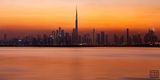 Panoramic View of Dubai Creek at Sunset
