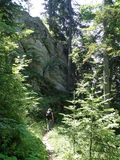 Passing a rock face