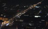 View of Unter den Linden Street and Brandenburg Gate from Berlin TV Tower
