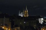 St. Vitus Cathedral at night from Petrin Hill in Prague