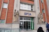 A Health Center in Olomouc. Czech Republic still features Soviet-era statues on the building