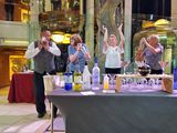 Bartender, Susan, Karen (Cruise Director), & Sandy shaking martinis