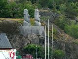 Moai sculptures in Stockholm by Hakan Sanchis & Anna Johansen for the set of The Last Tree
