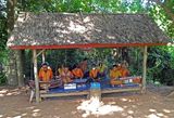 Cambodian band made up of victims of land mines perform behind Banteay Srei