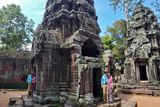 Photo magic by our tour guide at Ta Prohm Temple in Cambodia