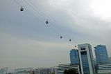 Watching Singapore Cable Car Sky Network going over our balcony