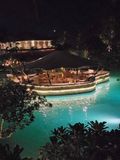 Floating restaurant at Laguna Resort and Spa, Bali at night