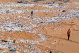 Trash on the beach in Cote dIvoire (Ivory Coast).JPG