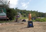 Statue  of the President of Ghana in the middle of an unfinished roundabout in Sekondi, Ghana.JPG