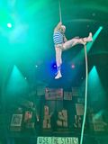 Daniella doing acrobatics in the Miss Behave Show