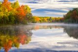 Fall colors at Perch Lake and beaver swimming