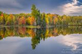 Peak fall colors at Audie Lake, perfect reflections 3
