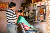 At the Hairdressers, Nimaj, India