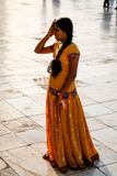 Woman in Orange Sari, Taj Mahal, India