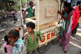 Kids Clamouring at the Ice Lolly Cart, Tordi Garh, India