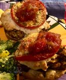 Stuffed Biscuits & Steamed Vegs